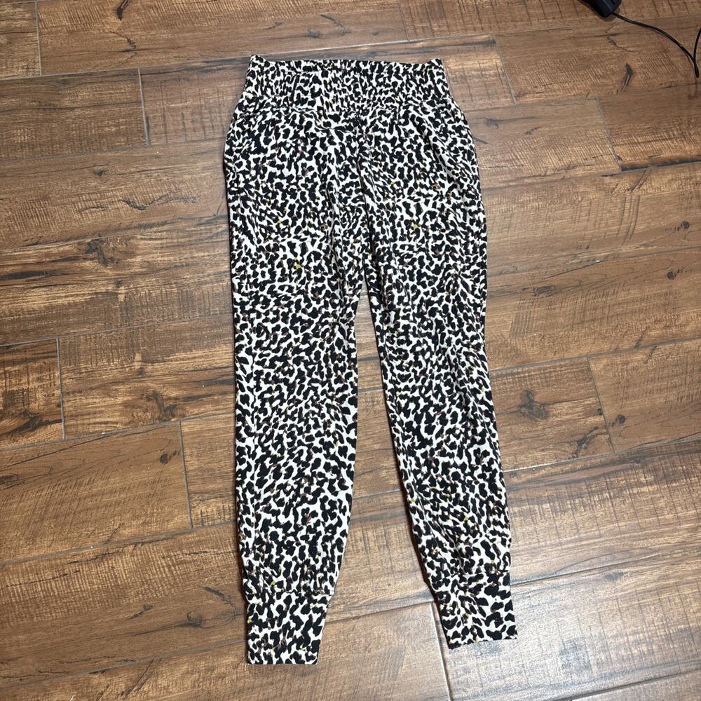 CAbi Women's Jogger Pivot Spotted Brown Leopard Print Pull-On Pants #5680 XSmall
